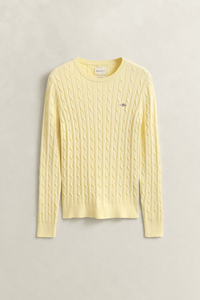 Camisola de gola redonda com malha trançada