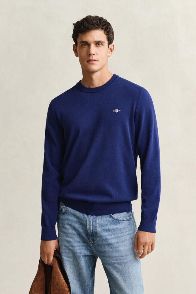 Camisola de gola redonda em algodão