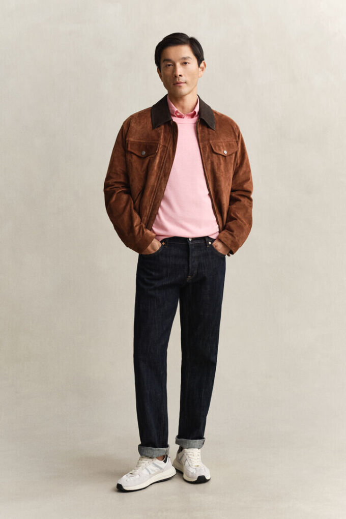 Camisola de gola redonda em algodão