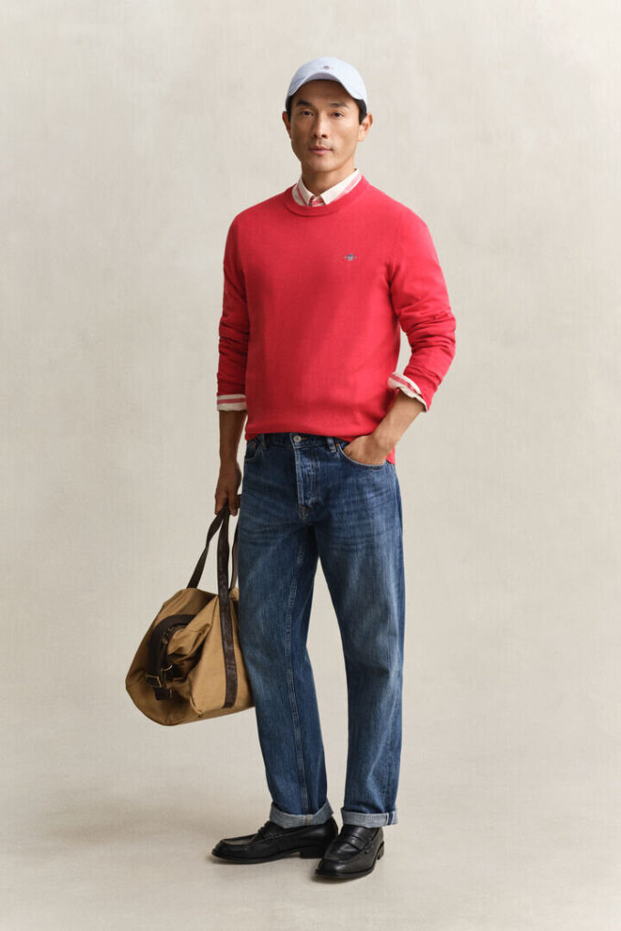 Camisola de gola redonda em algodão