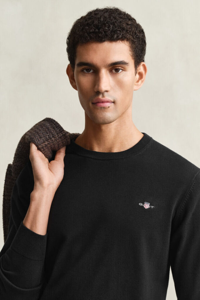 Camisola de gola redonda em algodão