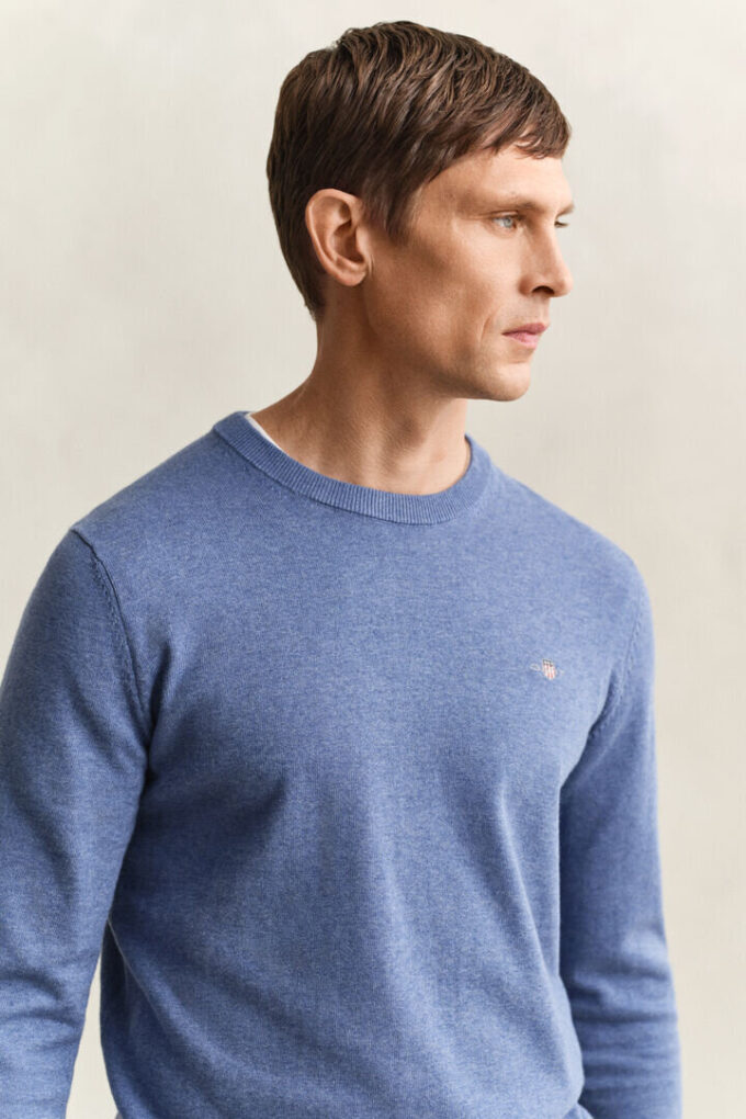 Camisola de gola redonda em algodão