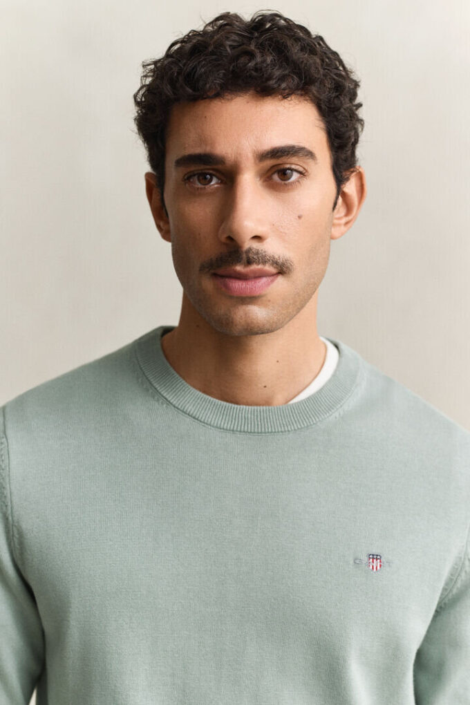 Camisola de gola redonda em algodão