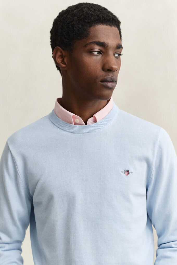Camisola de gola redonda em algodão
