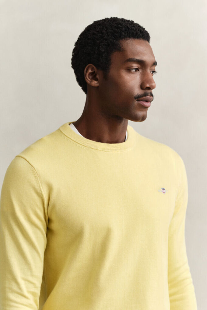 Camisola de gola redonda em algodão