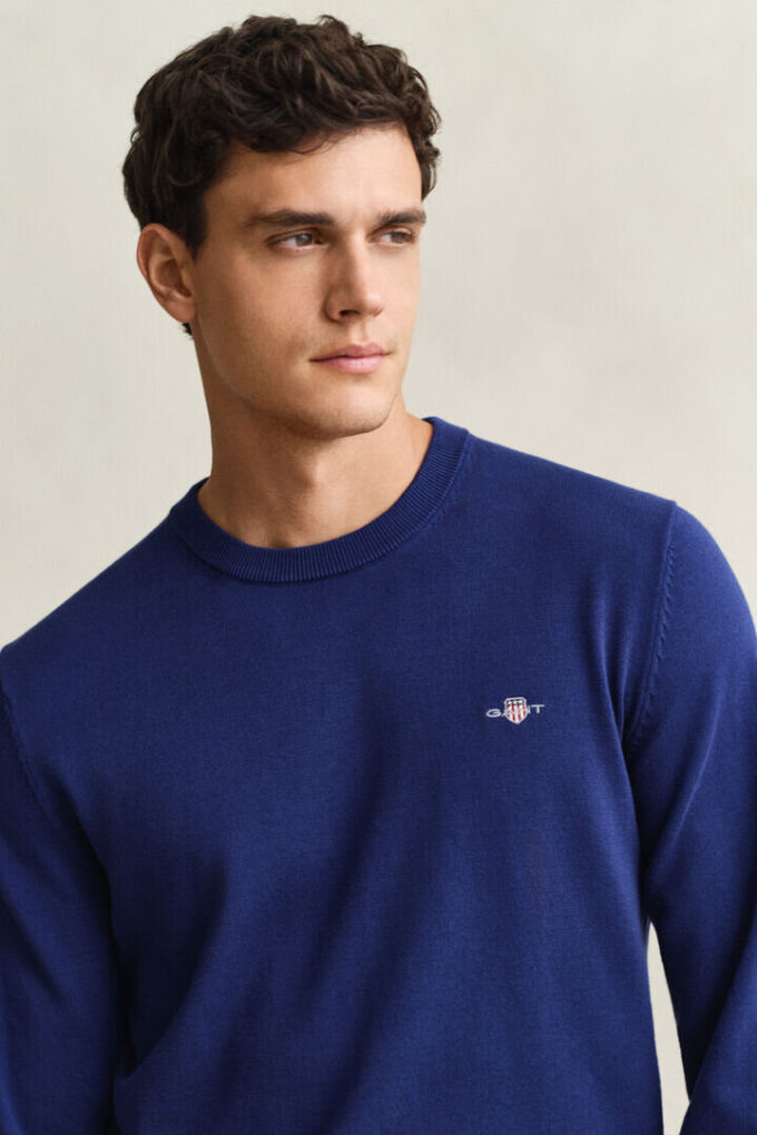 Camisola de gola redonda em algodão