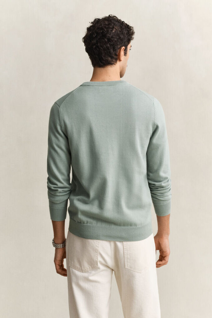 Camisola de gola redonda em algodão