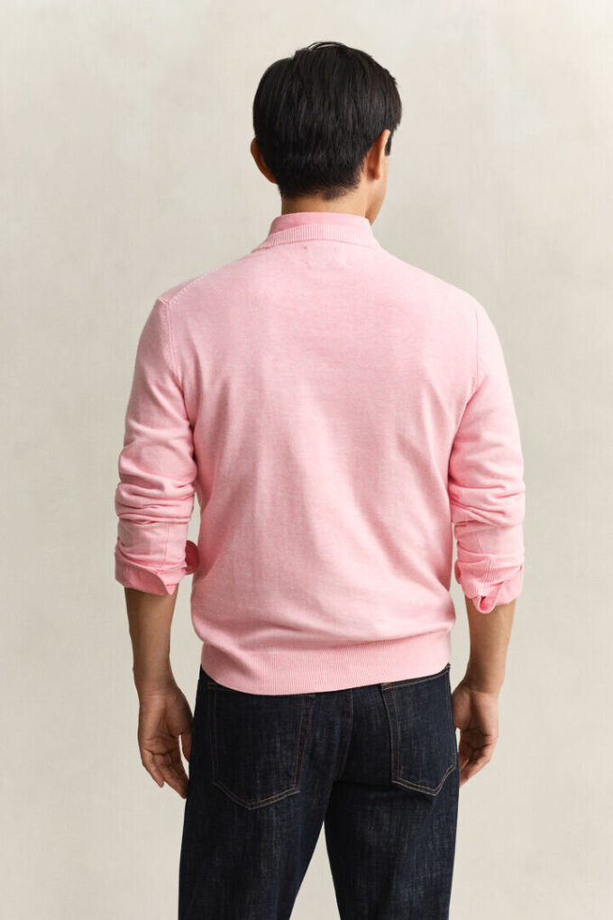 Camisola de gola redonda em algodão