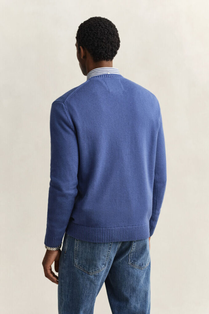 Camisola de gola redonda em mistura de algodão