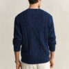 Camisola de malha trançada índigo