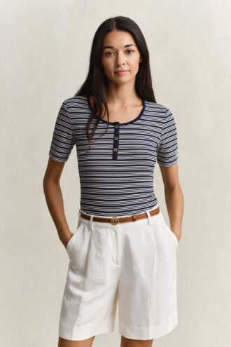 Camisola Henley com canelado
