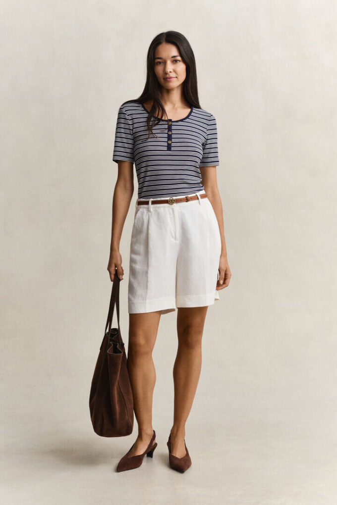 Camisola Henley com canelado