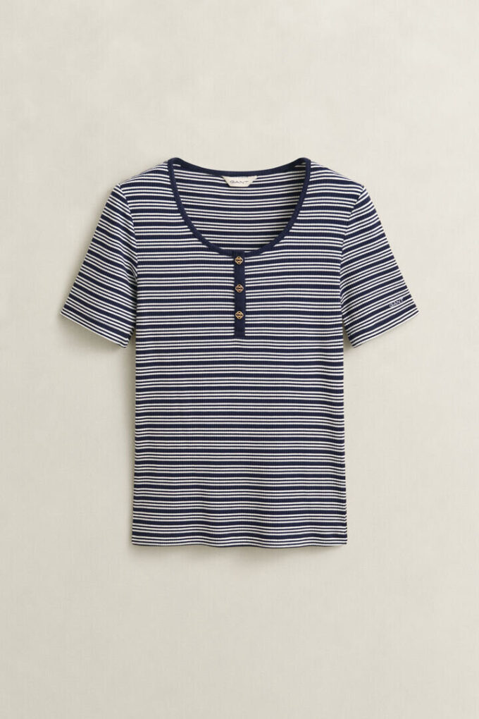 Camisola Henley com canelado