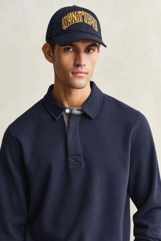 Camisola polo com Sacker Rib