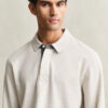 Camisola polo com Sacker Rib