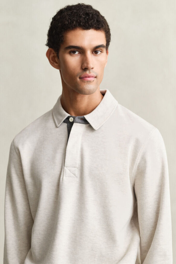 Camisola polo com Sacker Rib