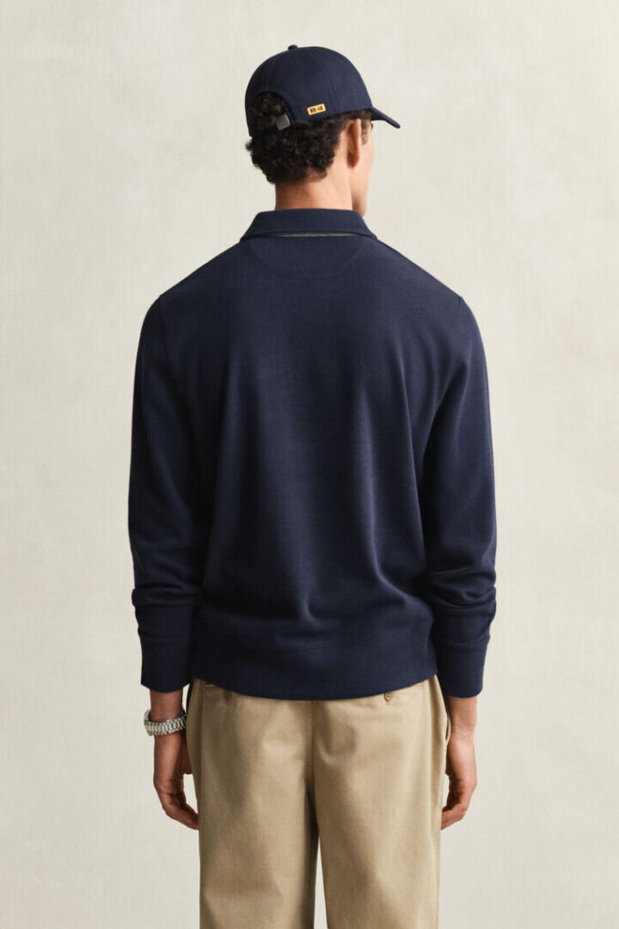 Camisola polo com Sacker Rib