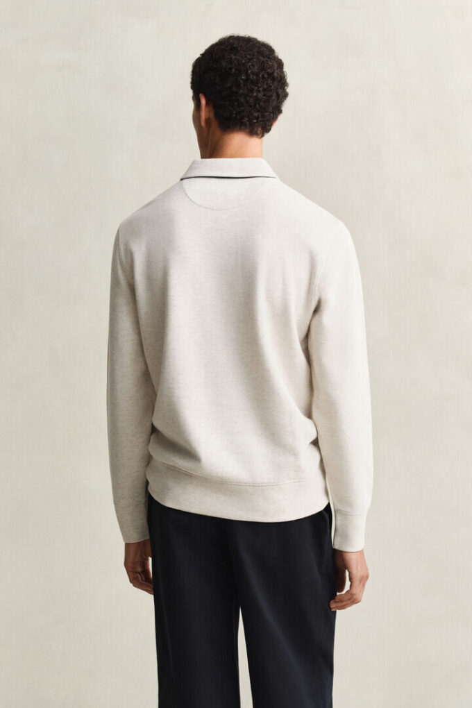 Camisola polo com Sacker Rib