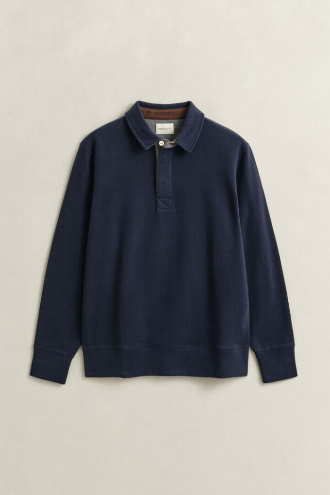 Camisola polo com Sacker Rib