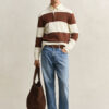 Camisola polo de algodão com Barstripe