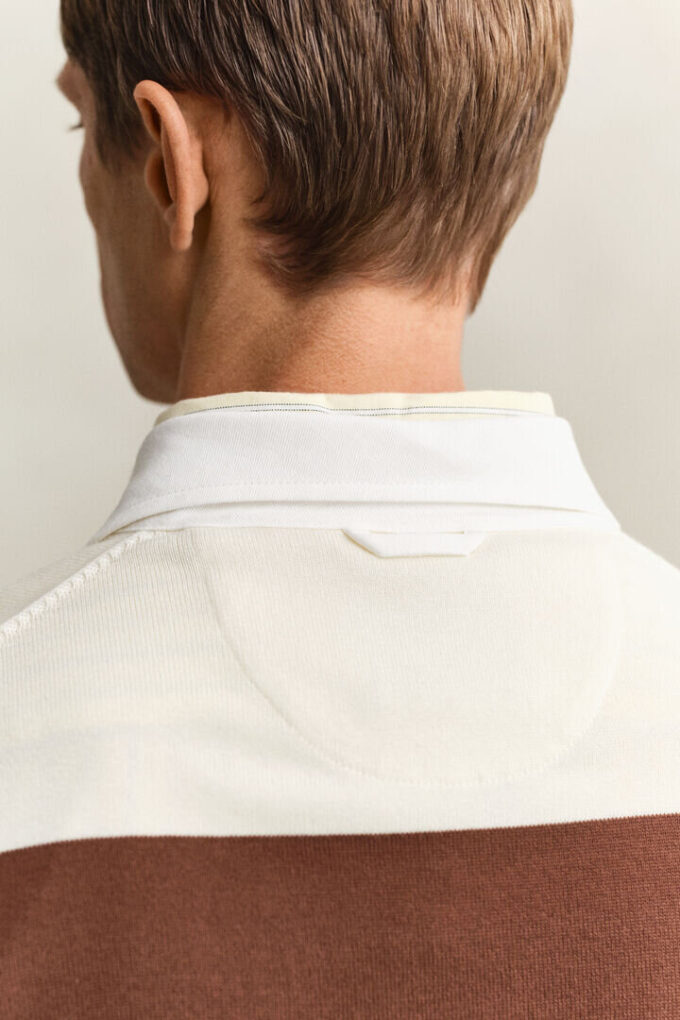 Camisola polo de algodão com Barstripe