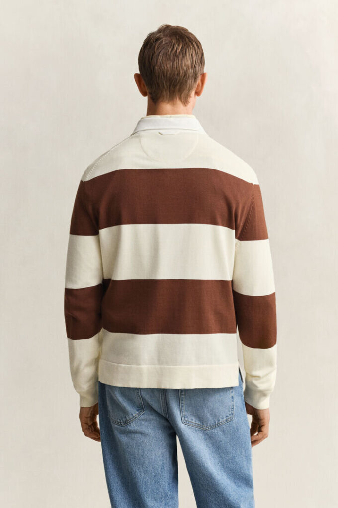 Camisola polo de algodão com Barstripe