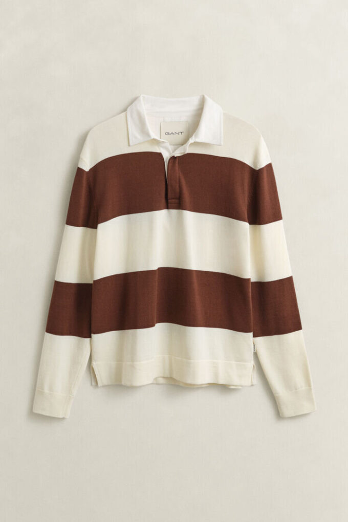 Camisola polo de algodão com Barstripe