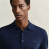 Camisola polo de calções em lã merino extra fina