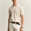 Camisola polo de calções em mistura de algodão slub