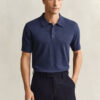 Camisola polo de calções em mistura de algodão slub