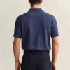 Camisola polo de calções em mistura de algodão slub