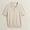 Camisola polo de calções em mistura de algodão slub