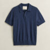 Camisola polo de calções em mistura de algodão slub