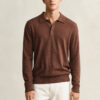 Camisola polo em mistura de algodão slub