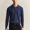 Camisola polo em mistura de algodão slub