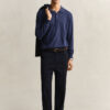 Camisola polo em mistura de algodão slub