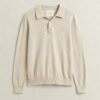 Camisola polo em mistura de algodão slub