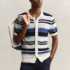 Camisola polo às riscas