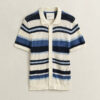Camisola polo às riscas