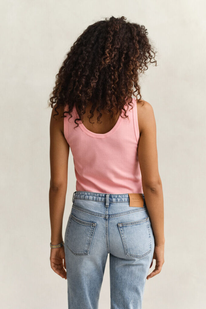 Camisola sem mangas com canelado
