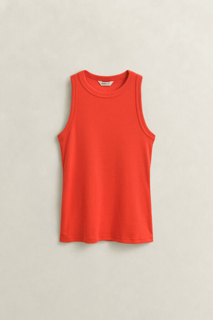 Camisola sem mangas com canelado