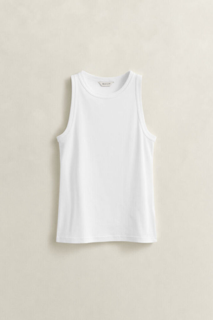 Camisola sem mangas com canelado