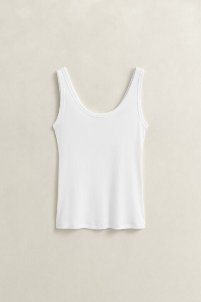 Camisola sem mangas com canelado
