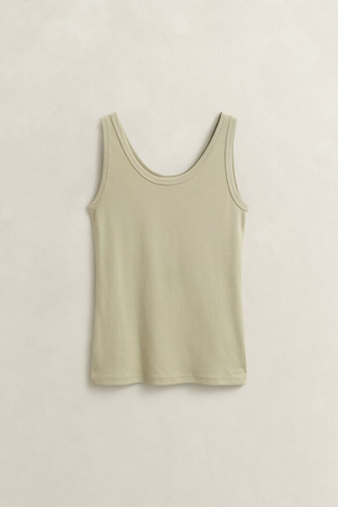 Camisola sem mangas com canelado
