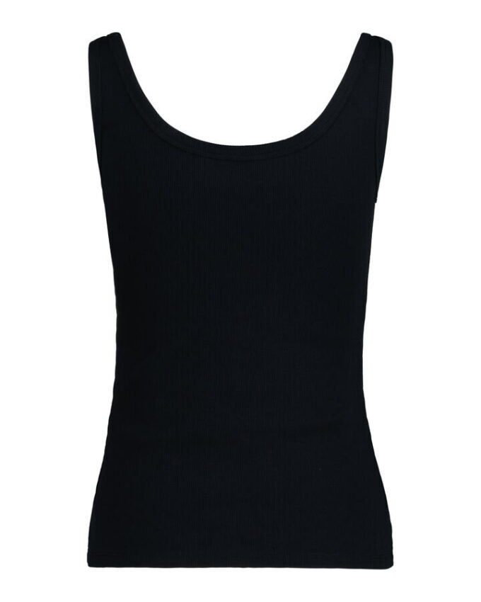Camisola sem mangas com canelado