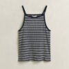 Camisola sem mangas com decote halter às riscas