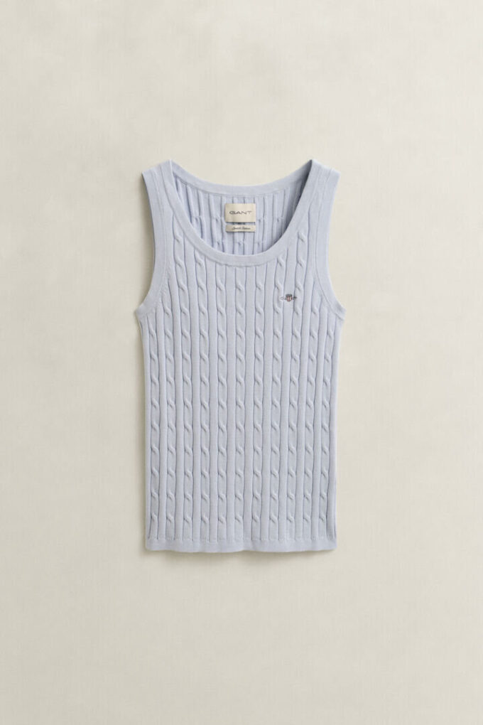 Camisola sem mangas com malha trançada