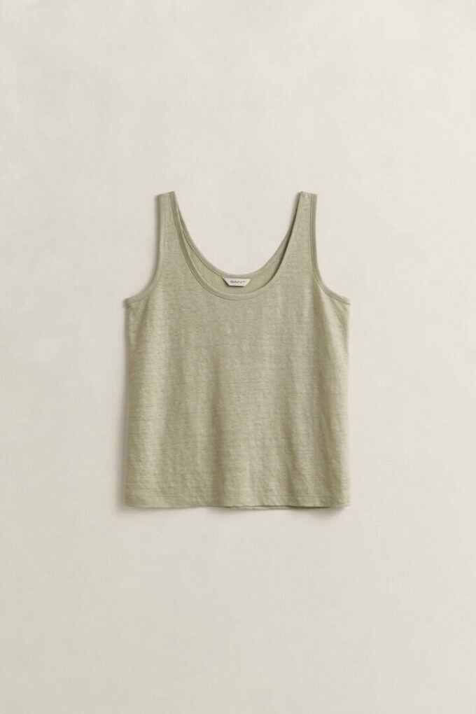 Camisola sem mangas de linho