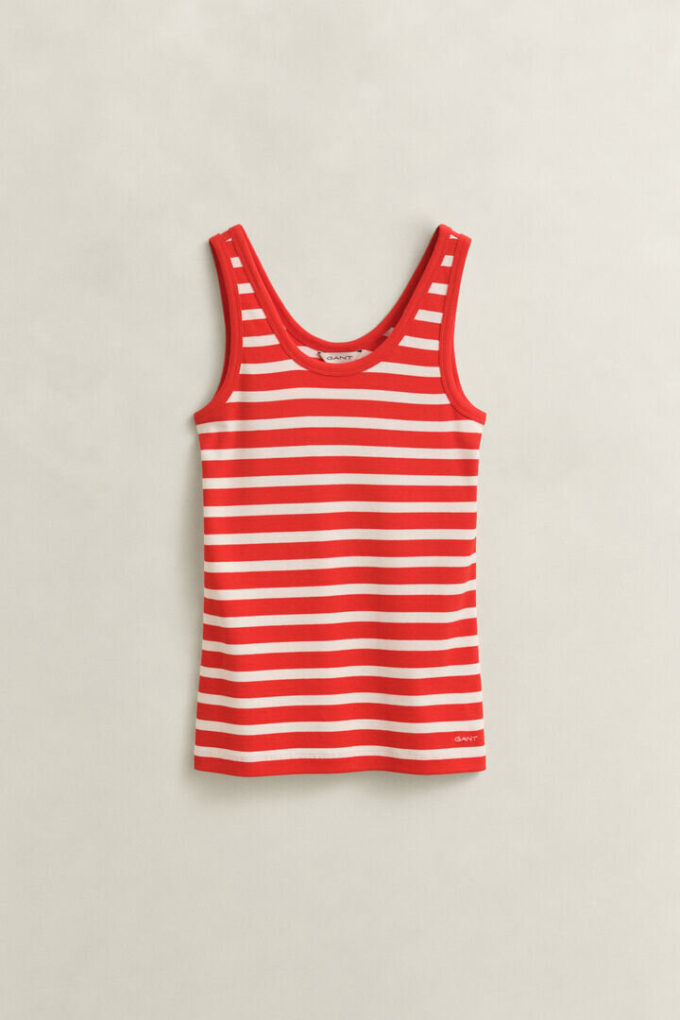 Camisola sem mangas às riscas