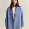 Casaco Pea Coat com detalhes cosidos à mão